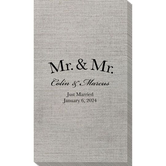Mr  & Mr Arched Bamboo Luxe Guest Towels
